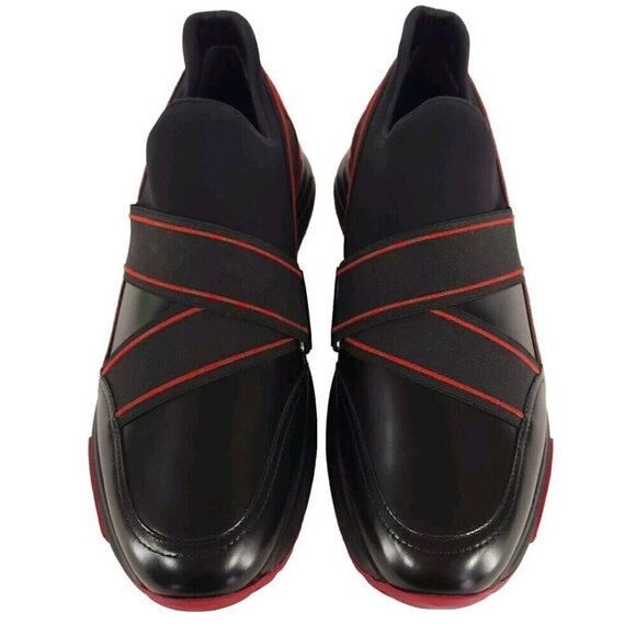 Salvatore Ferragamo Tylar Slip-On Low-Top Sneakers 42 9 M Mens Black Red New - Picture 4 of 14